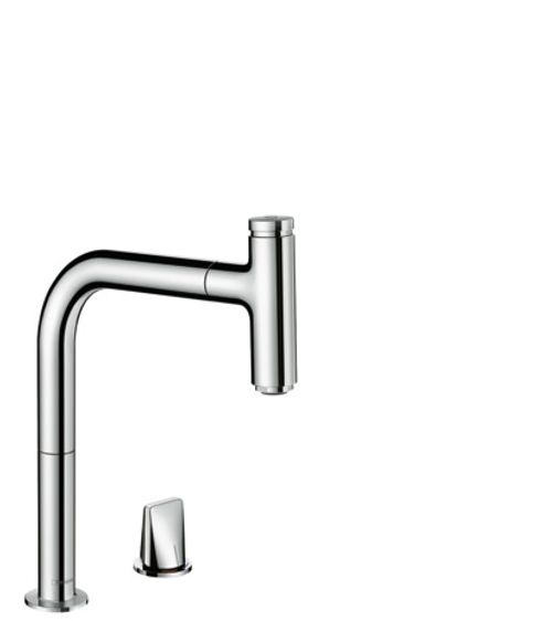 Hansgrohe-HG-2-Loch-SPTM-200-Metris-Select-M71-Ausziehauslauf-1jet-sBox-chrom-73804000 gallery number 1